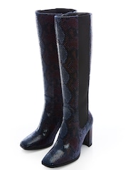 Moda In Pelle Sammantha Knee High Boots With Elastic Panel And Block Heel - Image 4 of 4
