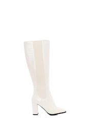 Moda In Pelle Sammantha Knee High Boots With Elastic Panel And Block Heel - Image 1 of 4