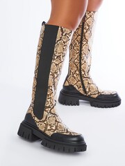 Moda In Pelle Hanah Chunky Sole Long Feature Chelsea Boots - Image 1 of 4
