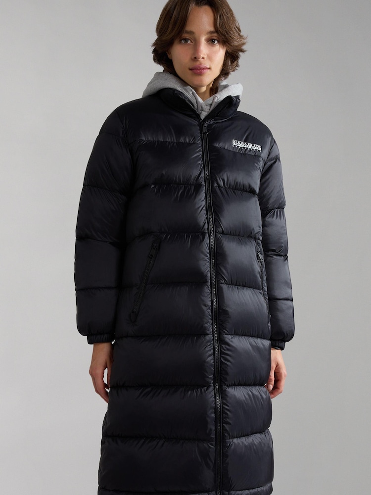 Napapijri Box Long Padded Black Jacket - Image 1 of 6