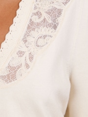 Love & Roses Ivory Lace Detail V-Neck Knitted Jumper - Image 6 of 6