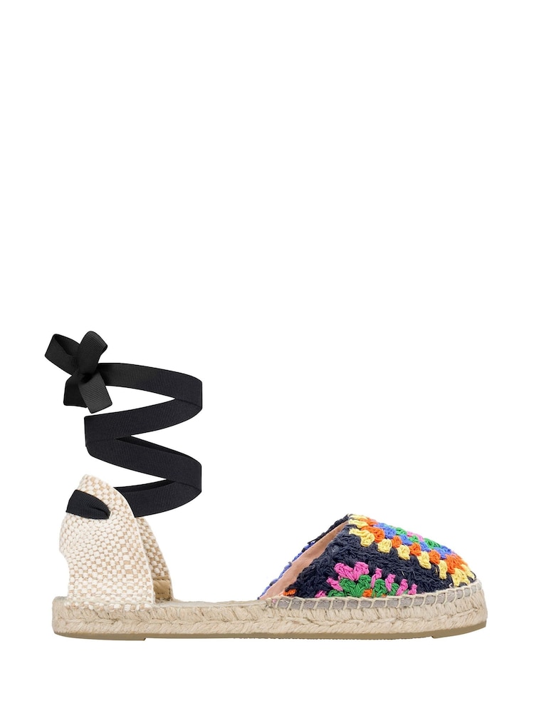 Manebi Natural Lace-Up Crochet Yucatán Espadrilles - Image 1 of 3