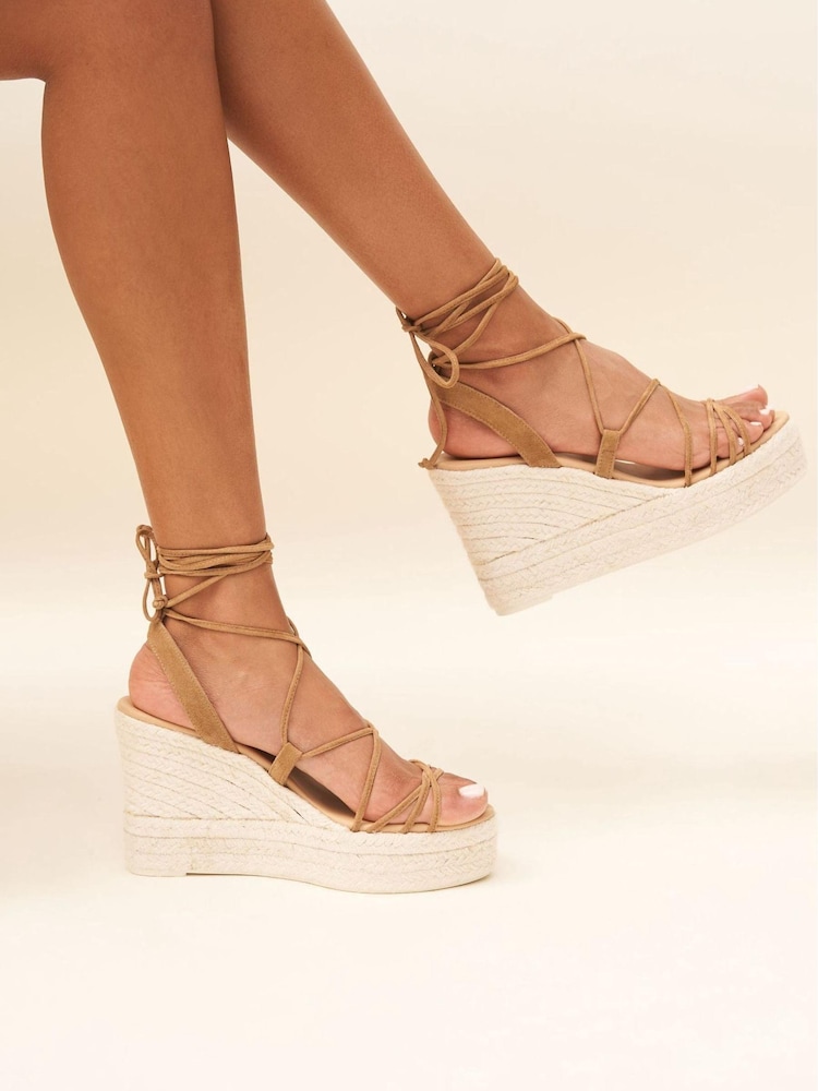 Manebi Light Natural Suede AR studio MNB Espadrille Wedges - Image 1 of 3