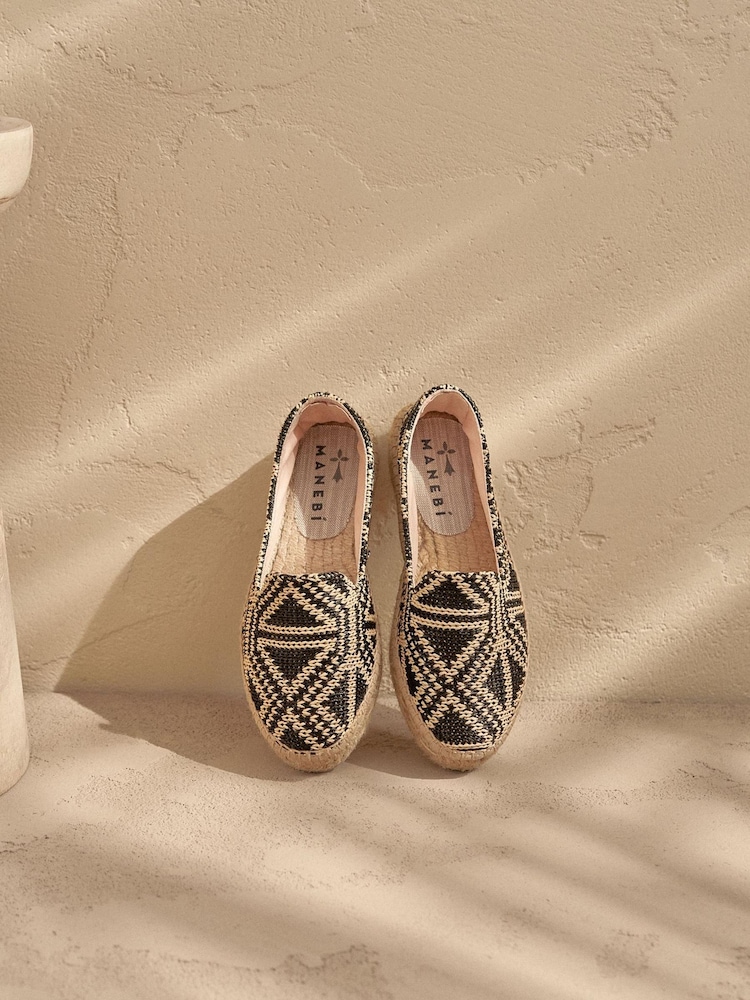 Črna rafija - Espadrile iz semiša Manebi Hamptons - Slika 1 iz 3