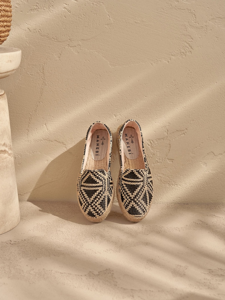 Črna rafija - Espadrile iz semiša Manebi Hamptons - Slika 2 iz 3