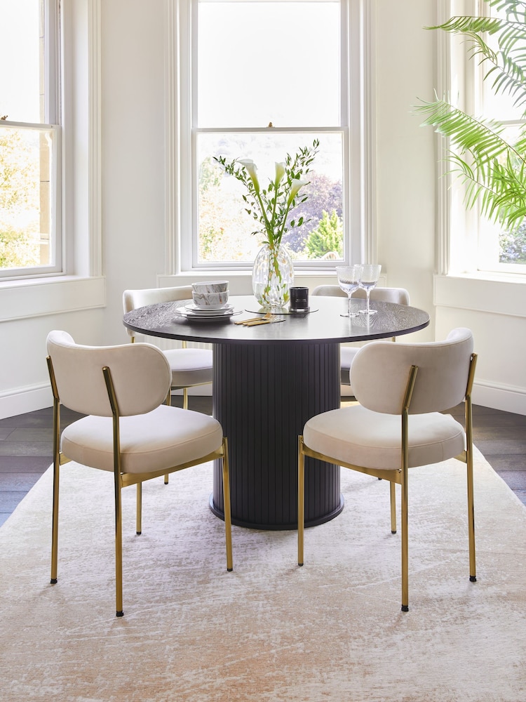 Black Conway Oak Veneer Dining Table - Image 1 of 5