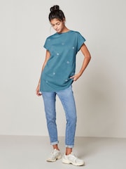 Blue Short Sleeve Gem Diamanté T-Shirt - Image 2 of 6