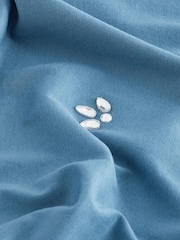Blue Short Sleeve Gem Diamanté T-Shirt - Image 6 of 6