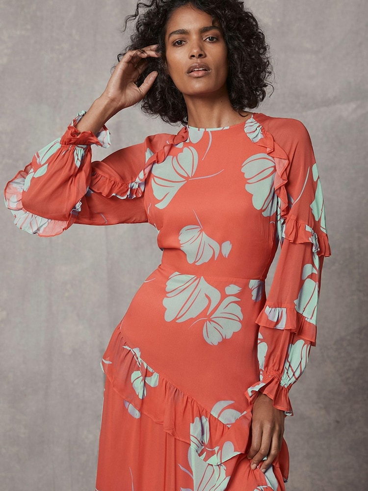 Mint Velvet Red Arabella Ruffle Maxi Dress - Image 2 of 3