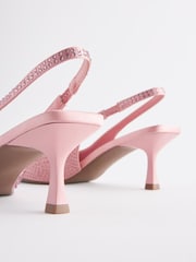 Pink Forever Comfort® Jewel Studded Kitten Heel Slingbacks - Image 5 of 6