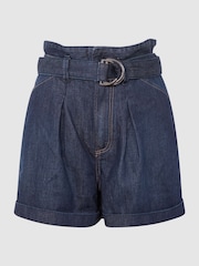 Paige High Rise Belted Denim Shorts - Image 2 of 5