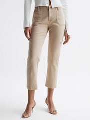 Reiss Vintage Warm Sand Mayslie Paige High Rise Straight Leg Jeans - Image 1 of 6