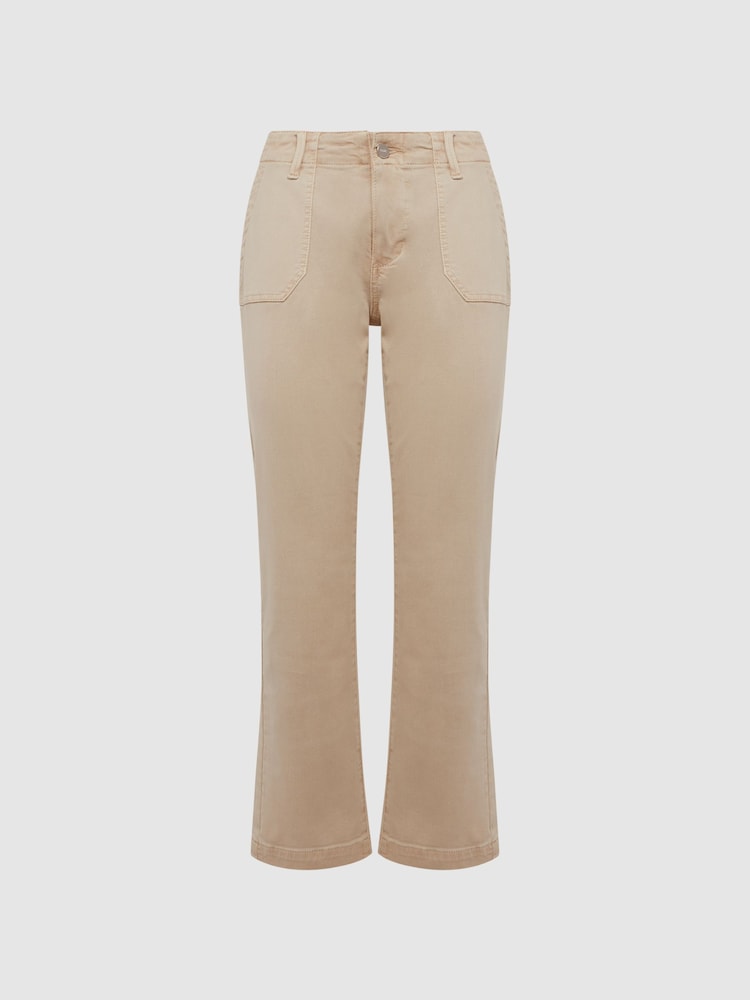 Reiss Vintage Warm Sand Mayslie Paige High Rise Straight Leg Jeans - Image 2 of 6