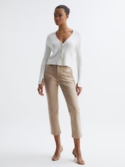Reiss Vintage Warm Sand Mayslie Paige High Rise Straight Leg Jeans - Image 3 of 6