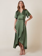 Оливково-зеленые - Платье для подружки невесты с каскадной юбкой Rewritten Florence - Image 1 of 6
