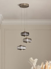 Grey Matteo 3 Light Cluster Pendant Ceiling Light - Image 2 of 6