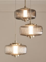 Grey Matteo 3 Light Cluster Pendant Ceiling Light - Image 3 of 6