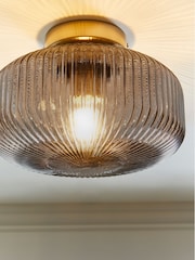 Smoke Grey Lexington 1 Light Flush Fitting Ceiling Light - Image 3 of 6