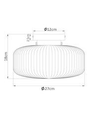 Smoke Grey Lexington 1 Light Flush Fitting Ceiling Light - Image 4 of 6