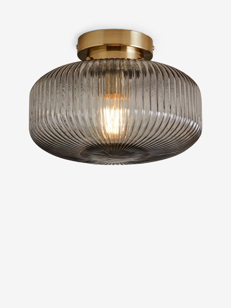 Smoke Grey Lexington 1 Light Flush Fitting Ceiling Light - Image 6 of 6