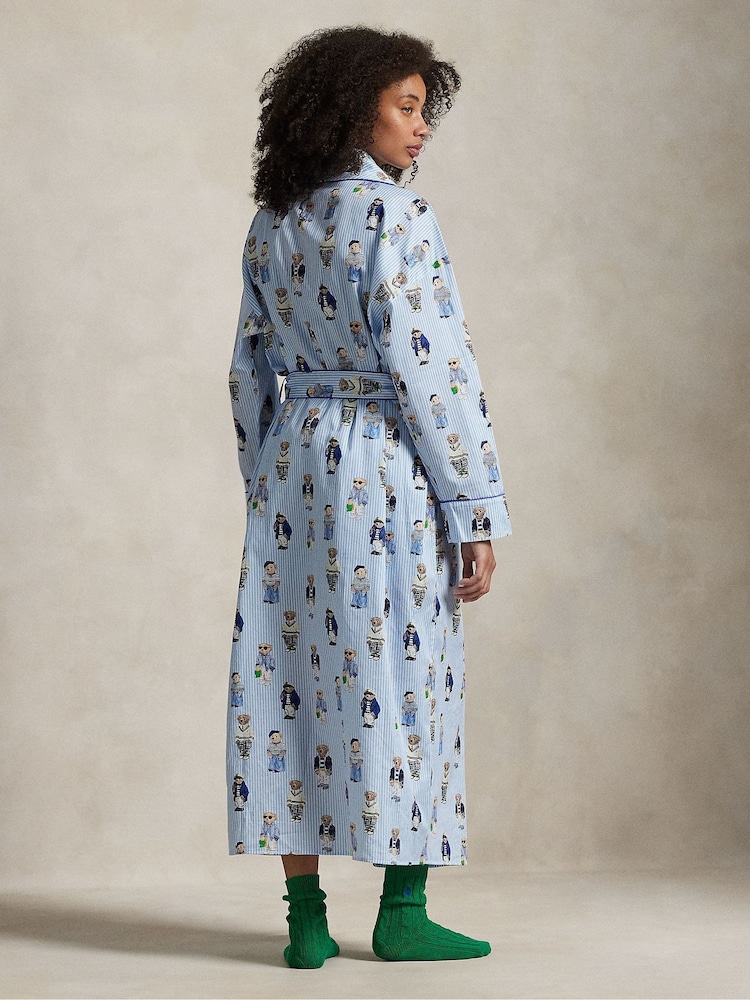 Polo Ralph Lauren Blue Iconic Bear Heritage Robe - Image 2 of 4