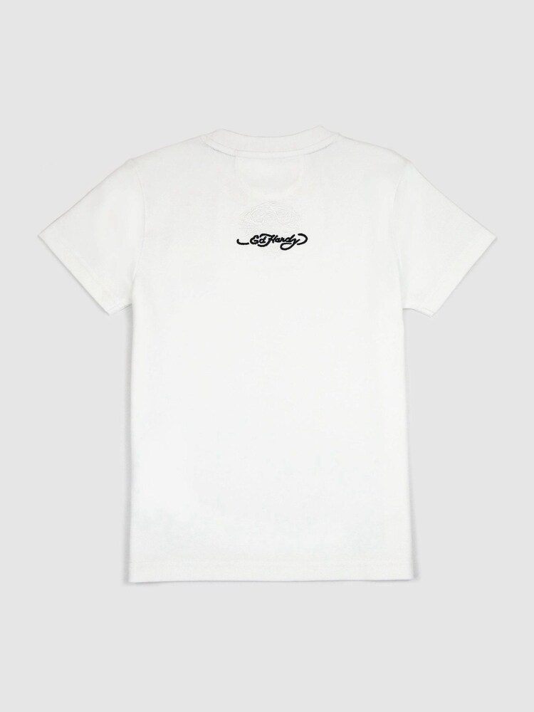 Ed Hardy White Embroidered Pocket T-Shirt - Image 2 of 4