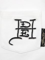 Ed Hardy White Embroidered Pocket T-Shirt - Image 3 of 4