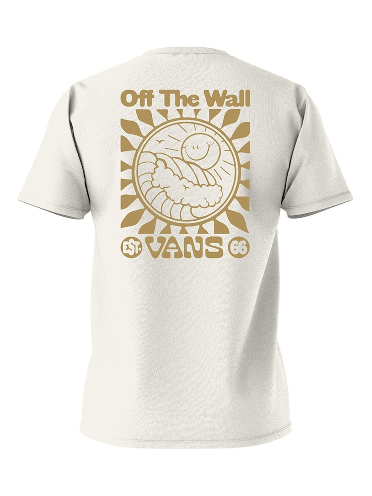 Vans Mens Natural Sun And Surf 100% Cotton T-Shirt - Image 2 of 2 Vans Mens Natural Sun And Surf 100% Cotton T-Shirt - Image 2 of 2
