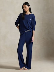 Polo Ralph Lauren Blue Club Waffle Crew Neck Top & Pant Set - Image 1 of 5