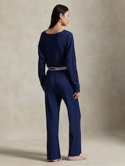 Polo Ralph Lauren Blue Club Waffle Crew Neck Top & Pant Set - Image 2 of 5