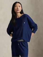 Polo Ralph Lauren Blue Club Waffle Crew Neck Top & Pant Set - Image 3 of 5