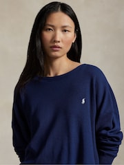 Polo Ralph Lauren Blue Club Waffle Crew Neck Top & Pant Set - Image 4 of 5