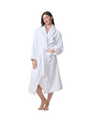 Polo Ralph Lauren White Towelling Printed Back Bear Robe - Image 1 of 4