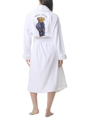 Polo Ralph Lauren White Towelling Printed Back Bear Robe - Image 4 of 4