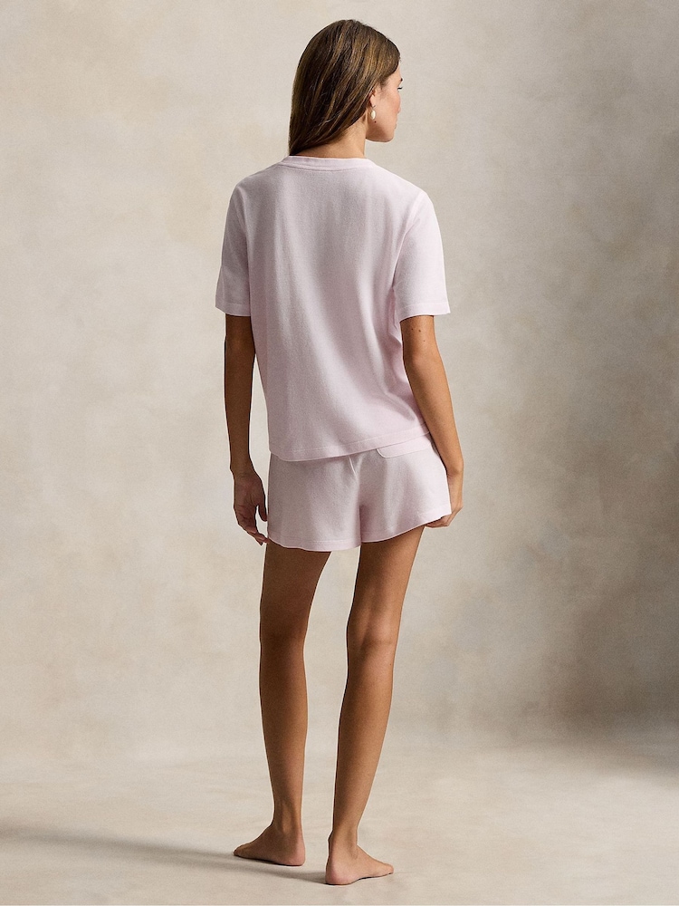 Polo Ralph Lauren Pink Knit Oxford Short Sleeve Tee & Boxer Set - Image 2 of 4