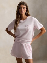 Polo Ralph Lauren Pink Knit Oxford Short Sleeve Tee & Boxer Set - Image 3 of 4