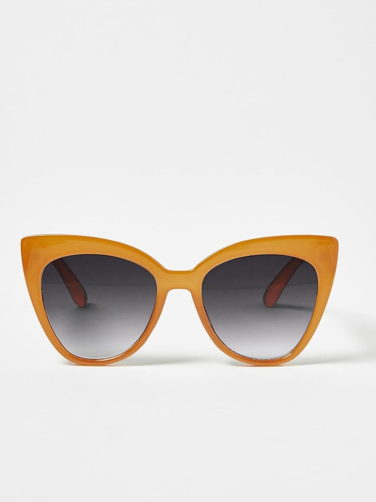 Oliver Bonas Yellow Cat Eye Sunglasses - Image 1 of 5 Oliver Bonas Yellow Cat Eye Sunglasses - Image 1 of 5