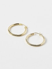Oliver Bonas Gold Tone Terra Hoop Earrings - Image 1 of 3