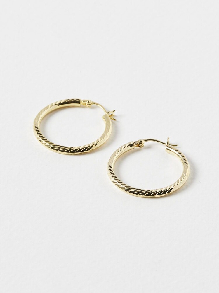 Oliver Bonas Gold Tone Terra Hoop Earrings - Image 1 of 3