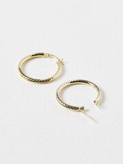 Oliver Bonas Gold Tone Terra Hoop Earrings - Image 2 of 3