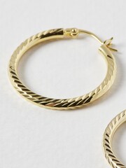 Oliver Bonas Gold Tone Terra Hoop Earrings - Image 3 of 3