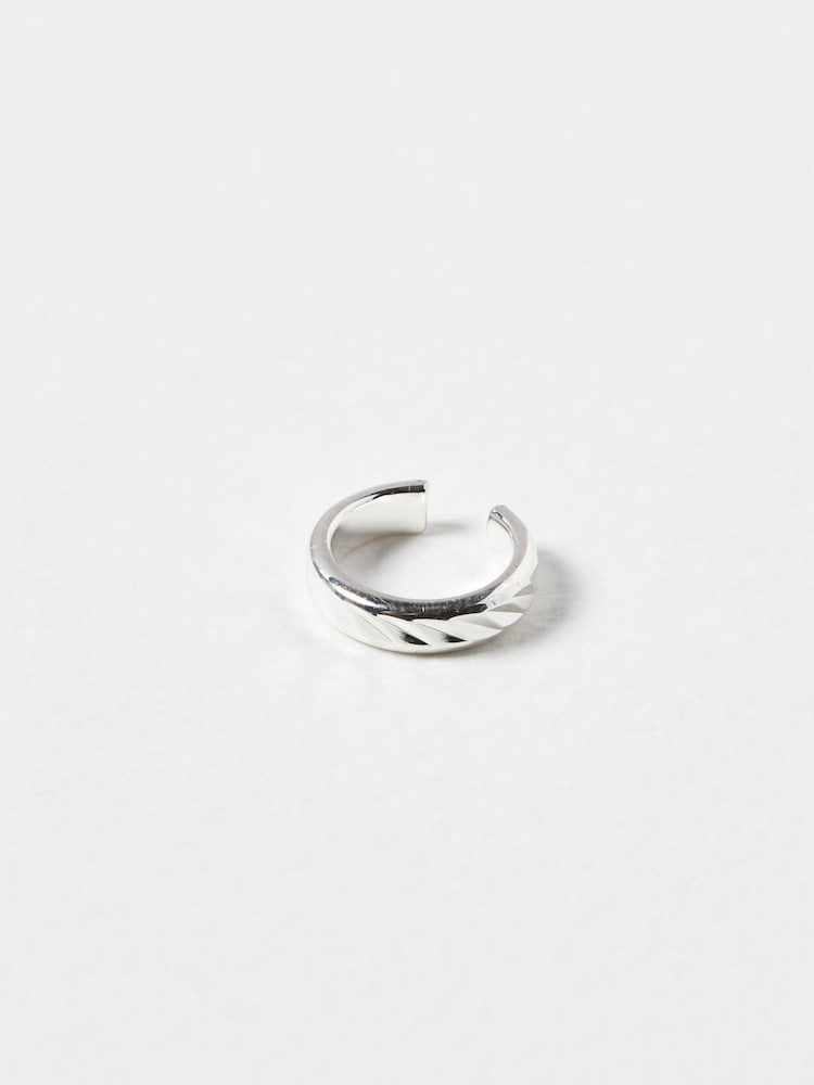 Oliver Bonas Silver Plated Anastasia Engraved Earrings - Image 1 of 4