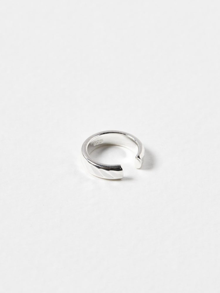 Oliver Bonas Silver Plated Anastasia Engraved Earrings - Image 2 of 4