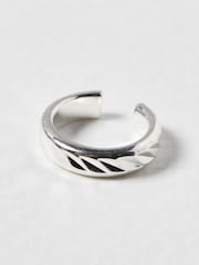 Oliver Bonas Silver Plated Anastasia Engraved Earrings - Image 3 of 4
