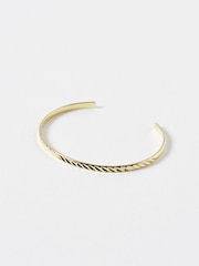 Oliver Bonas Gold Tone Blake Engraved Bangle - Image 1 of 4