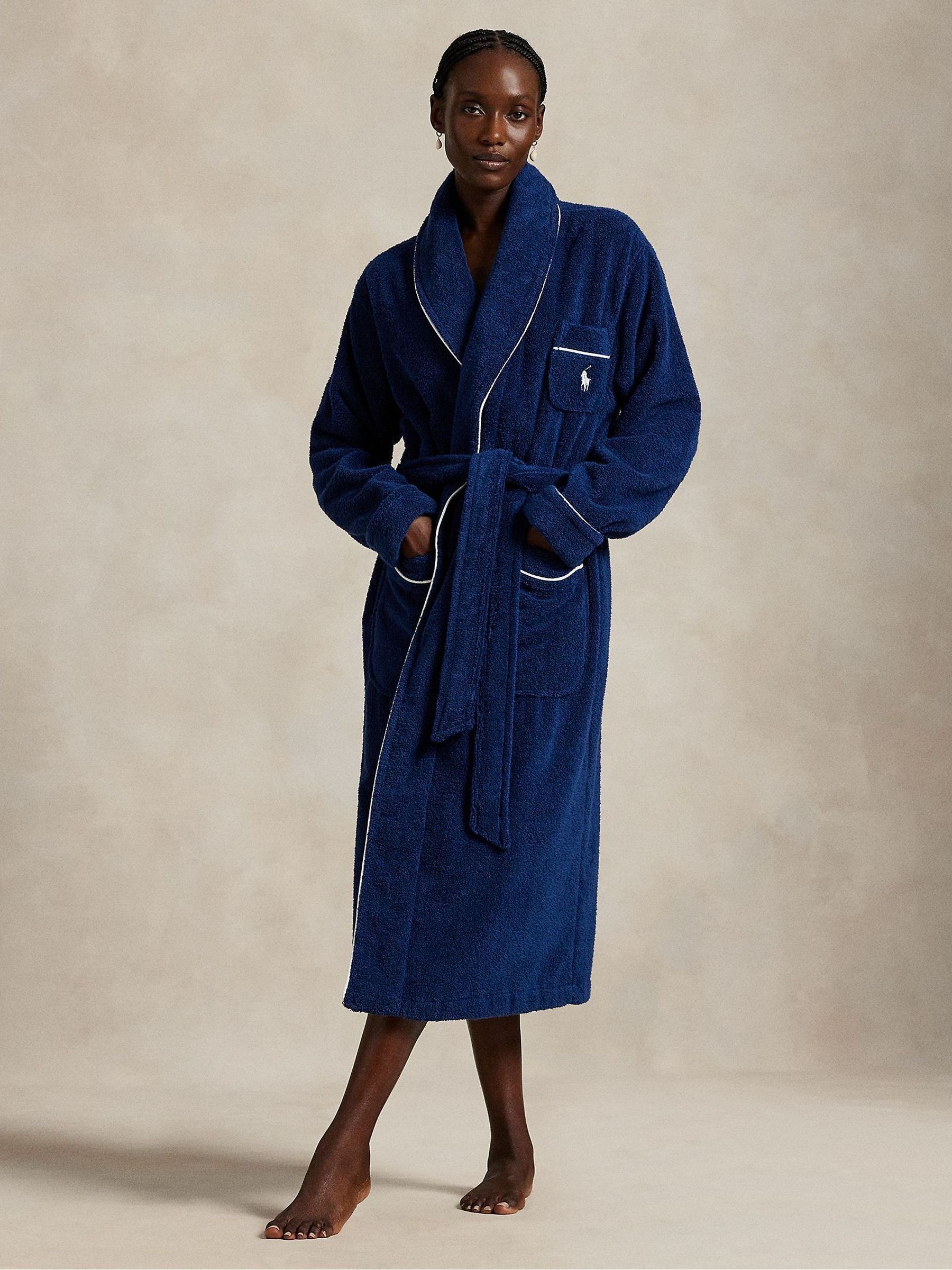 Buy Polo Ralph Lauren Blue Essentials Robe from Next USA