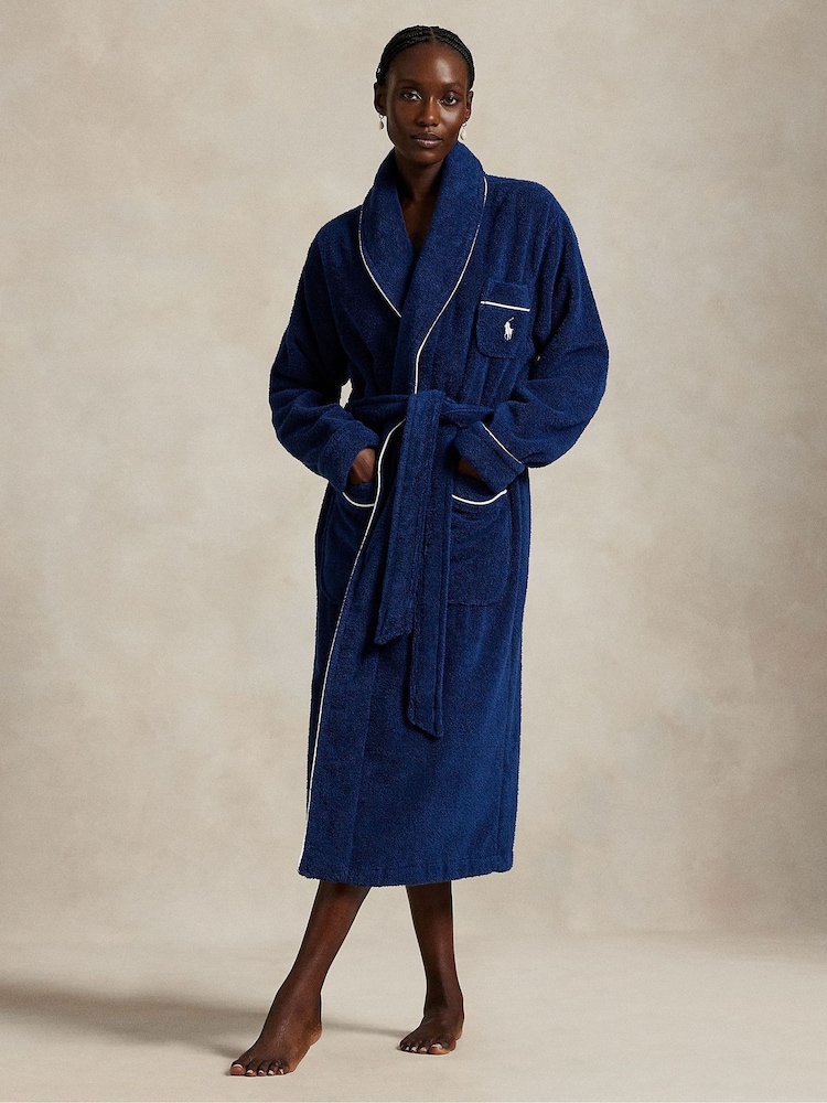 Polo Ralph Lauren Blue Essentials Robe - Image 1 of 4