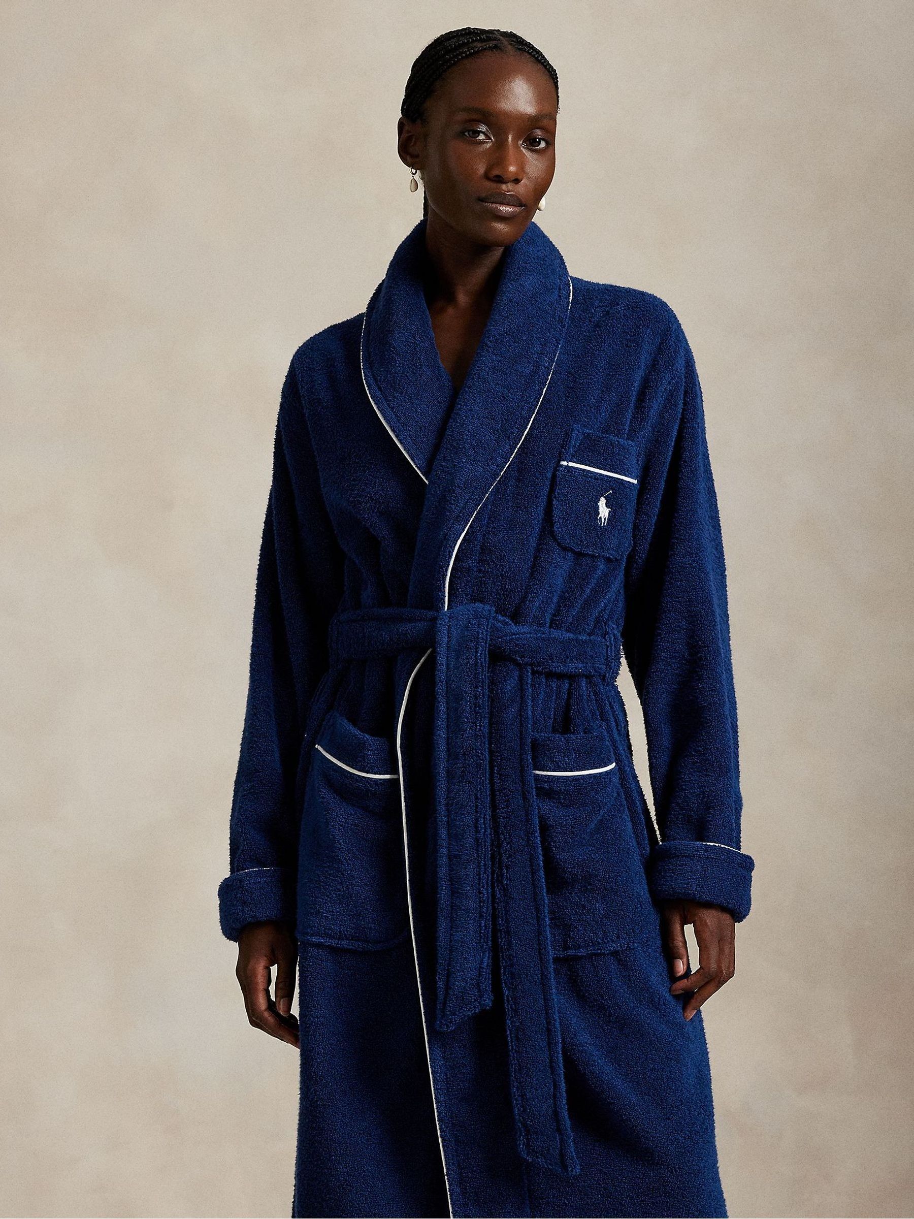 Buy Polo Ralph Lauren Blue Essentials Robe from Next USA