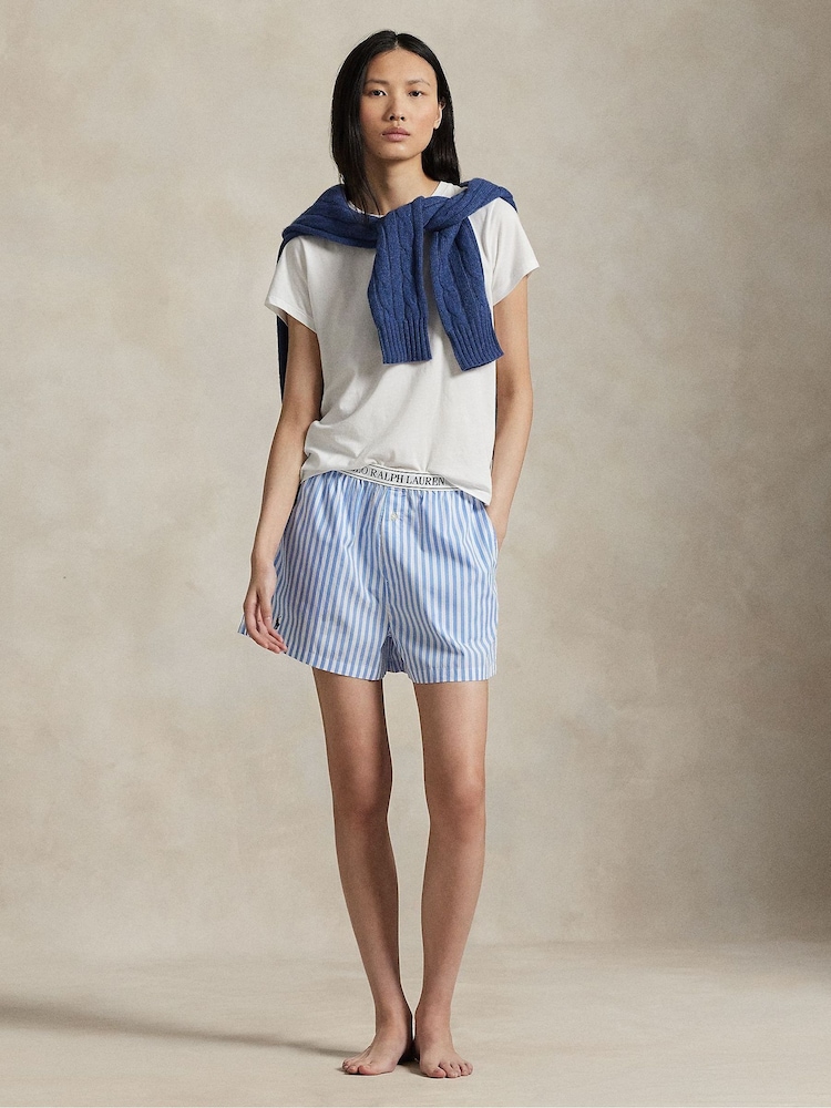 Polo Ralph Lauren Blue Shirting Stripes Sleep Pyjamas - Image 1 of 4 Polo Ralph Lauren Blue Shirting Stripes Sleep Pyjamas - Image 1 of 4