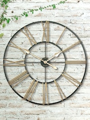Thomas Kent Clocks Green Summer House Green and Gold Oversized Skeleton Wall Clock - Image 1 of 4